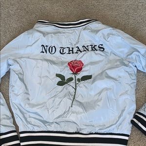 Forever 21 BOMBER JACKET “No Thanks”